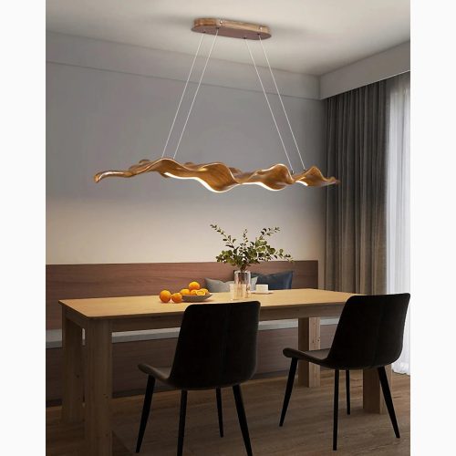 MIRODEMI® Gold Leaf Pendant Chandelier with Modern LED Lighting