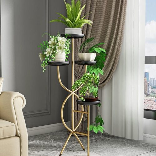 Multi-Layer Indoor Iron Flower Stand for Indoor Porch, Living Room, Balcony image | luxury furniture | luxury flower stands