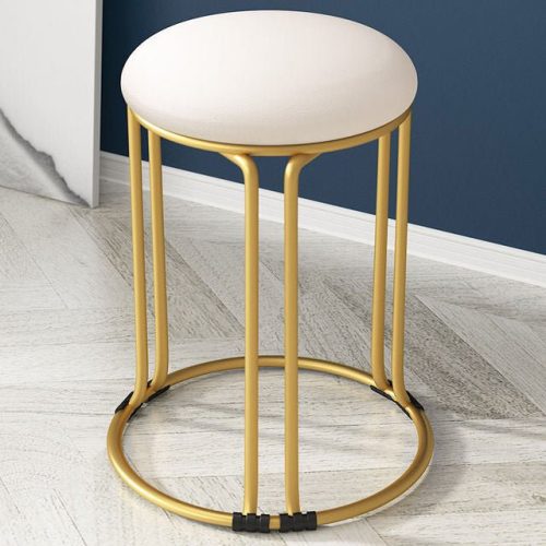 Nordic Suede and Leather Stacked Dining Round Stool image | luxury furniture | luxury stools | luxury leather stools