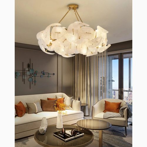 MIRODEMI® Alì | Luxury Glass Chandelier Featuring a Unique Large Flower Shape