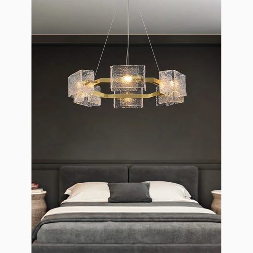 MIRODEMI® Aidomaggiore | Artistic Glass Ice Cube Round Chandelier for Luxury Living