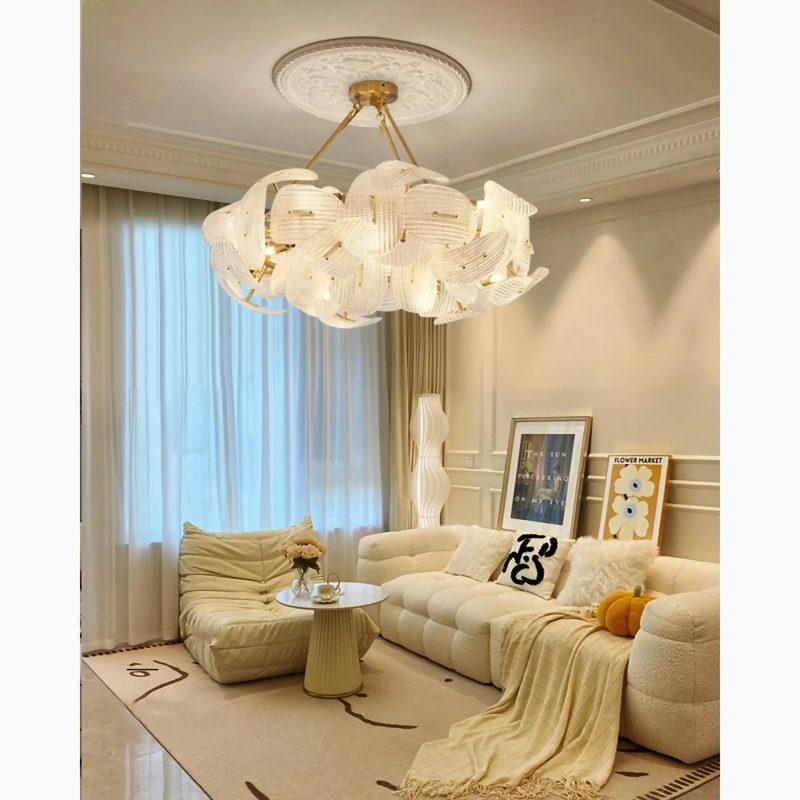 MIRODEMI® Alì | Elegant Flower-Inspired Glass Chandelier with Creative Design