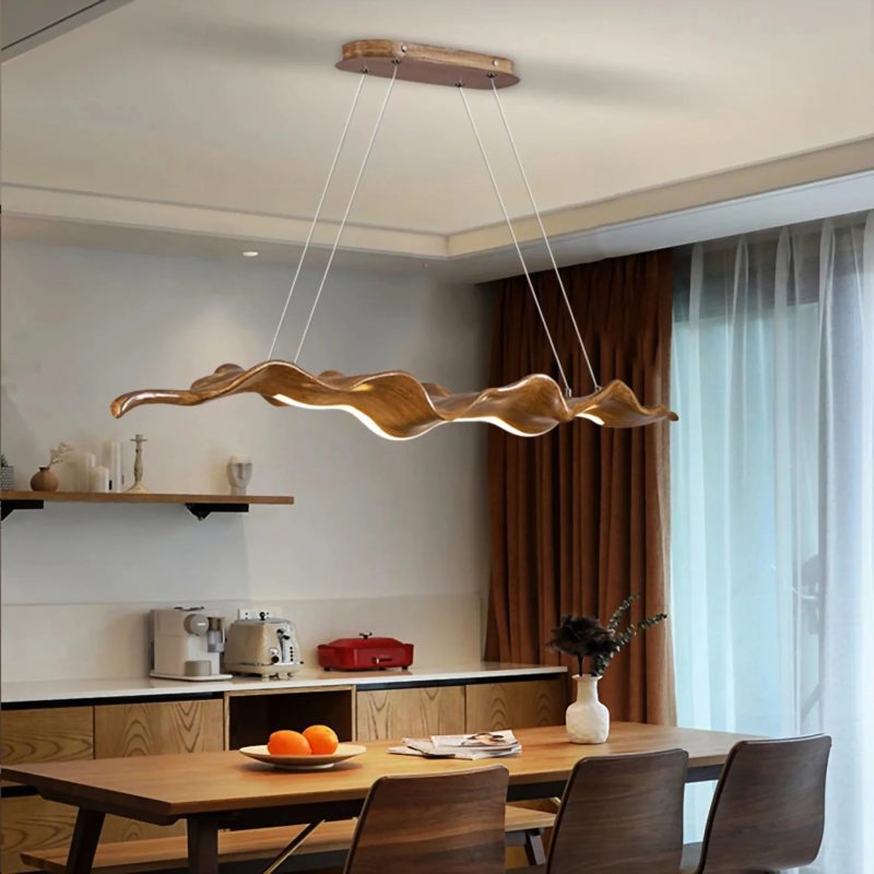 MIRODEMI® Contemporary Gold Leaf LED Chandelier for Modern Interiors