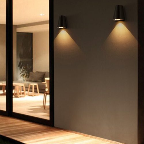 MIRODEMI® Black/Gray Outdoor Aluminum Waterproof LED Wall Lamps For Garden, porch W4.9*H6.1