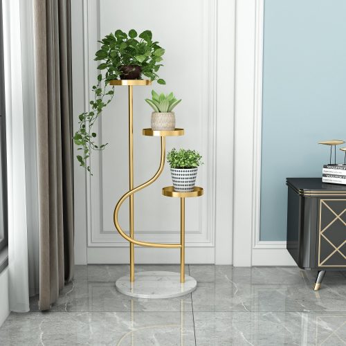 Golden Multi-Layer Flower Stand for Indoor Porch, Living Room, Balcony Gold