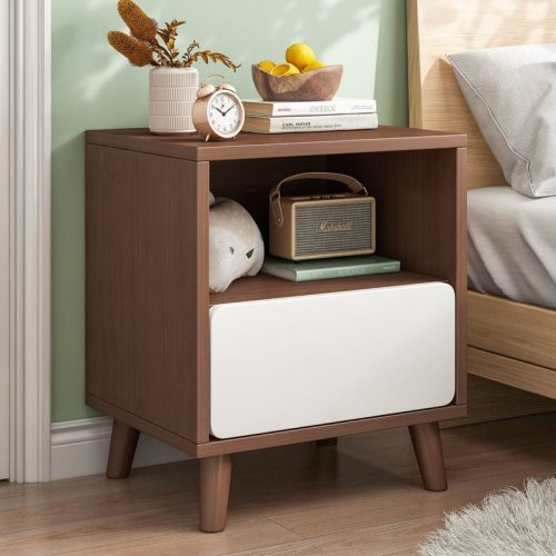 Nordic Wooden Bedside Table Of Drawers For Bedroom image | luxury furniture | luxury tables | wooden tables | luxury decor