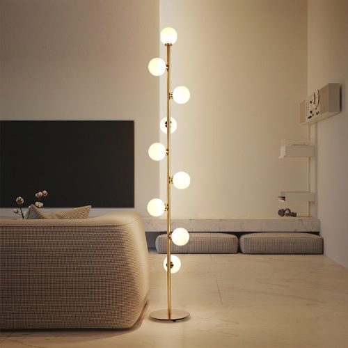 MIRODEMI® Modern Gold Glass Ball LED Floor Lamp For Living room, Bedroom