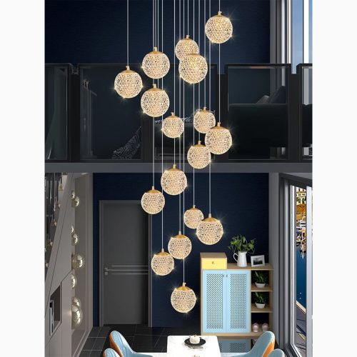 MIRODEMI® Aielli | Gorgeous Gold Chandelier to Illuminate Staircase Areas