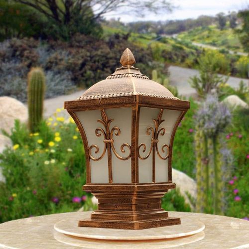 MIRODEMI® Luxury Antique Outdoor Waterproof Pillar Lamp for Courtyard image | luxury lighting | outdoor waterproof lamps