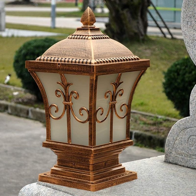 MIRODEMI® Luxury Antique Outdoor Waterproof Pillar Lamp for Courtyard image | luxury lighting | outdoor waterproof lamps