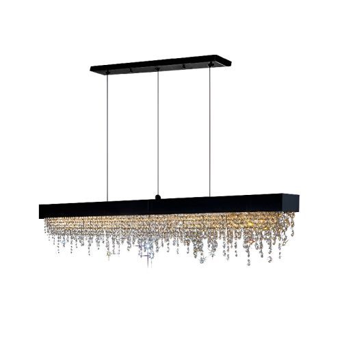 Acquapendente Gold Chrome Black Modern Rectangle Chandelier for Classy Dining Room S2024S