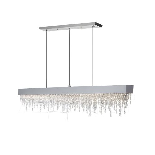 Acquapendente Gold Chrome Black Modern Rectangle Chandelier for Gorgeous Dining Room S2024S