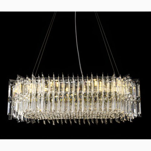 Agrigento Modern Chrome Crystal LED Chandelier For Elite House Black BG