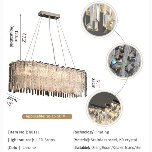 Agrigento Modern Chrome Crystal LED Chandelier For Elite House Scheme