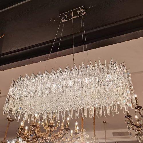 Agrigento Modern Chrome Crystal LED Chandelier For Elite Living Room