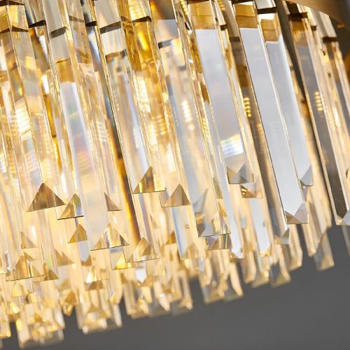 Albissola Marina Drum Gold Stainless Steel Crystal Chandelier Details