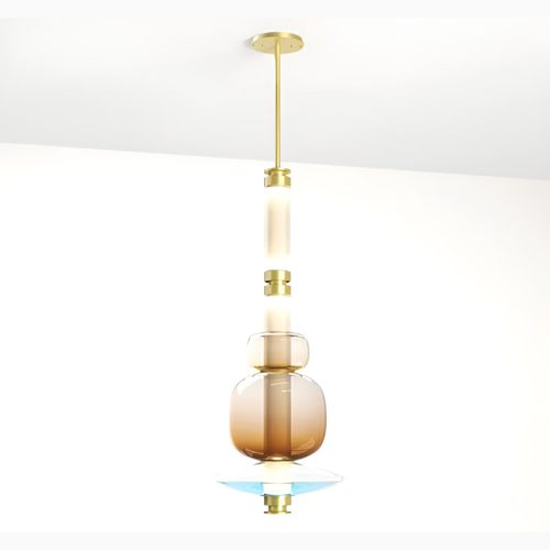 Alcala de Henares Creative Colored Glass Pendant Lamp in a Nordic Style for Restaurant Ceiling Base