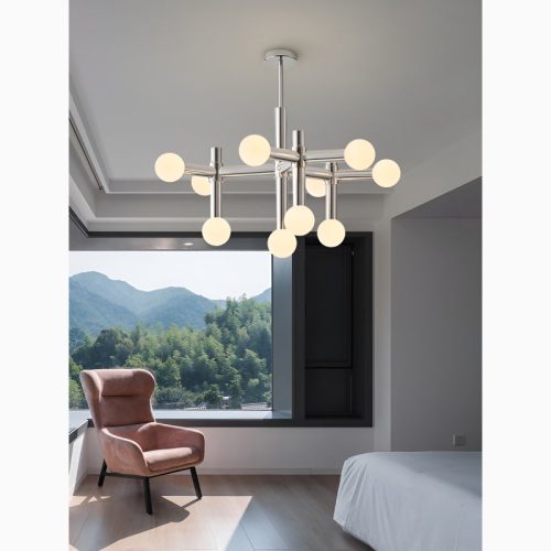 Alcobendas Chandelier in the Shape of a Glass Ball in a Bauhaus Style for Bedroom