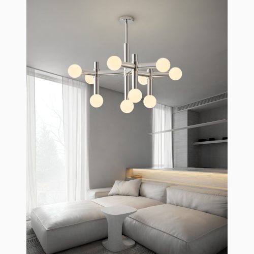 Alcobendas Chandelier in the Shape of a Glass Ball in a Bauhaus Style for Cute Living Room