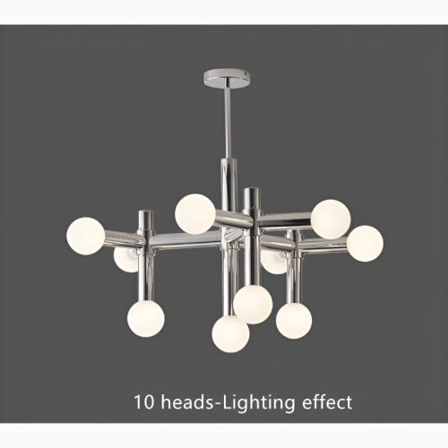 Alcobendas Chandelier in the Shape of a Glass Ball in a Bauhaus Style for Living Room GreyBG