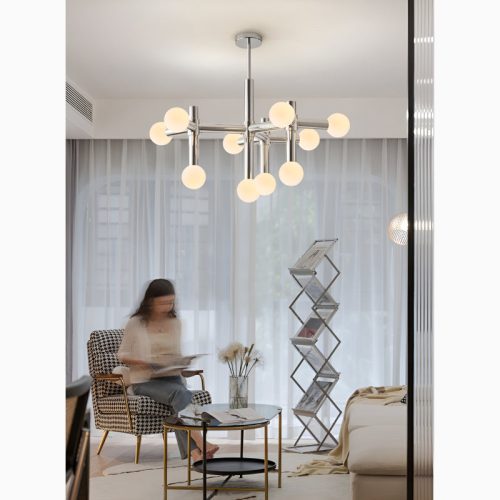 Alcobendas Chandelier in the Shape of a Glass Ball in a Bauhaus Style for Pretty Living Room