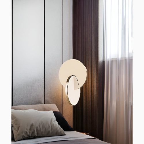 Alezio Round Stainless Steel Hanging Light Fixture for Bedroom