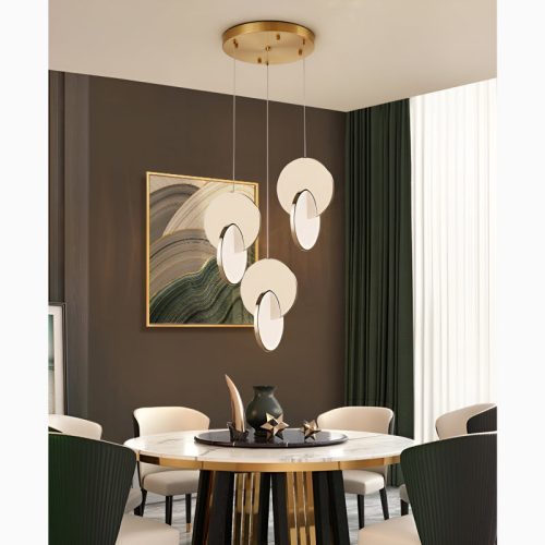 Alezio Round Stainless Steel Hanging Light Fixture for Interior