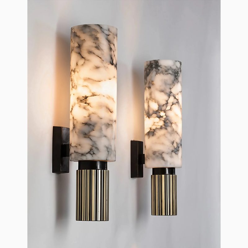 Allai Luxury Modern Natural Marble Wall Sconce 2 Liights