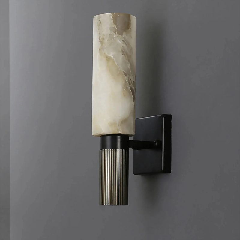 Allai Luxury Modern Natural Marble Wall Sconce Light Off