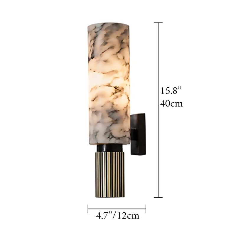 Allai Luxury Modern Natural Marble Wall Sconce Size