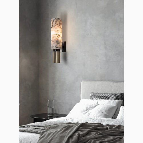 Allai | Luxury Modern Natural Marble Wall Sconce from Mirodemi for Porch, Foyer, Bedroom, Living Room | LED Light | Outdoor Lighting | Wall Lamp |