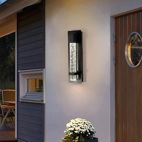 Allein Modern Crystal Bubble Design Waterproof Wall Sconce for Porch