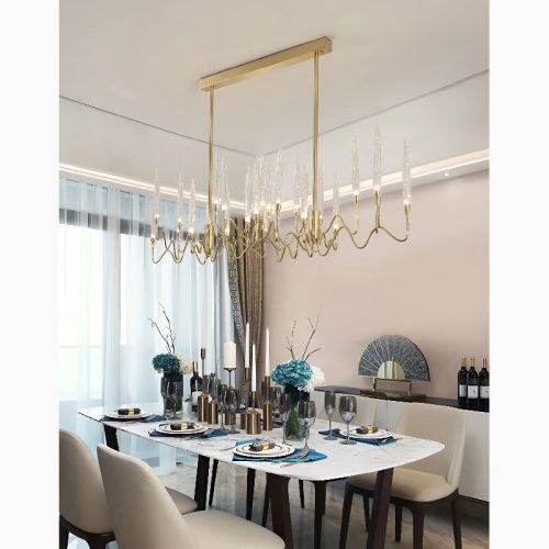 Altare Gold Rectangle Crystal Elite Chandelier 1