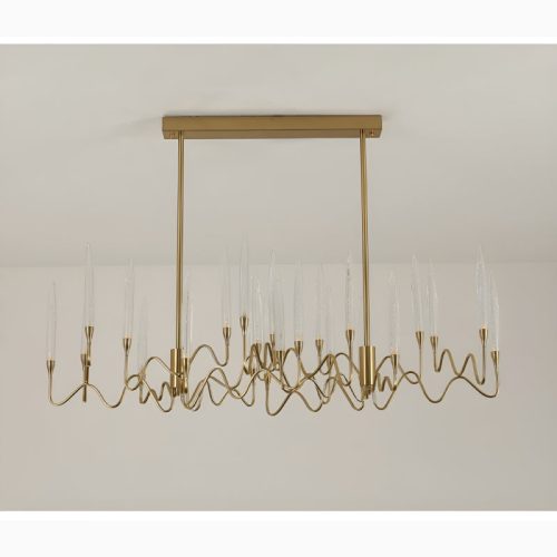 Altare Gold Rectangle Crystal Pretty Chandelier