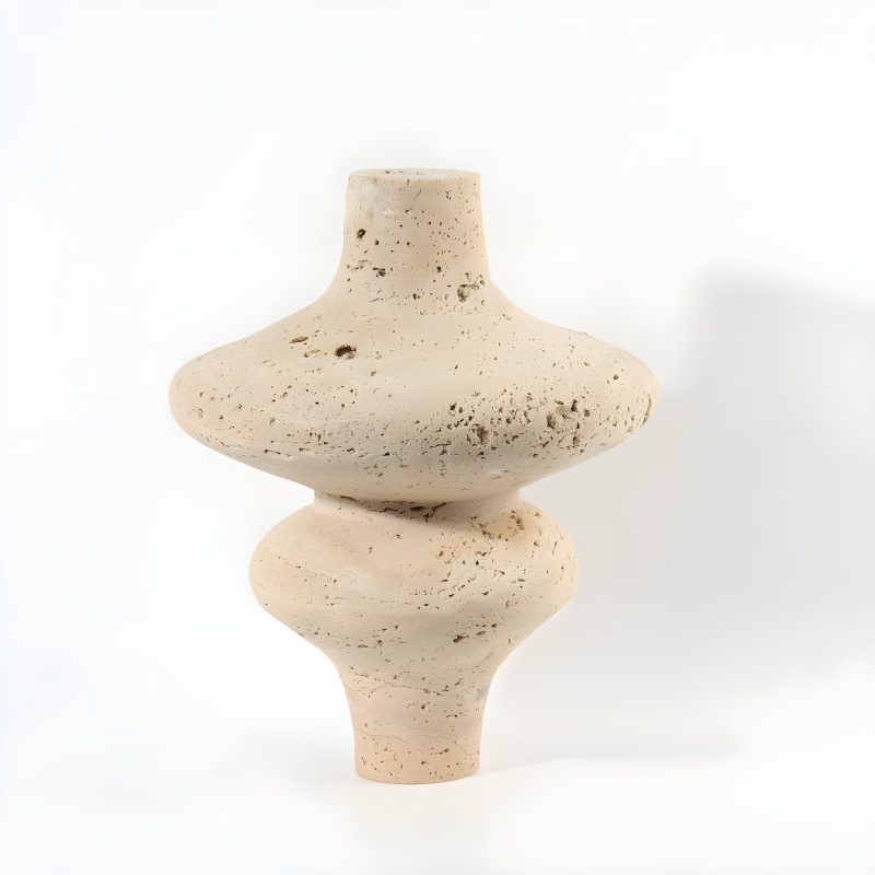 Antique Beige Stone Flower Vase