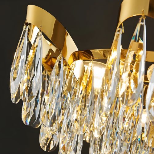 Aristocratic Gold Crystal Ceiling Chandelier in Detailswebp