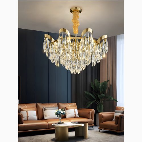 Albisola Superiore | Aristocratic Gold Crystal Ceiling Chandelier from Mirodemi for Living Room