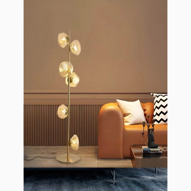 Artistic Cloud Clear Glass Gold LED Floor And Table Lamp