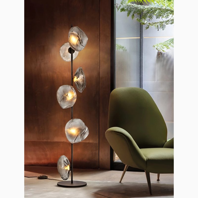 Artistic Cloud Smokey Glass LED Floor And Table Lamp