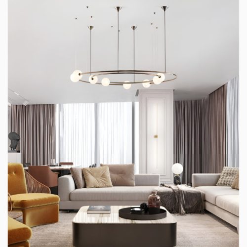 Baia e Latina Planet Orbit Glass Ball LED Pendant Lamp for Living Room