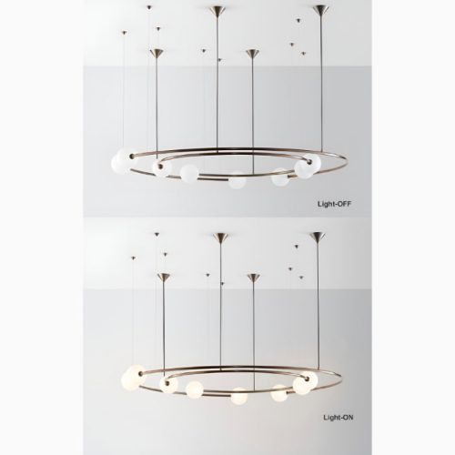 Baia e Latina Planet Orbit Glass Ball LED Pendant Lamp for Living Room Bedroom