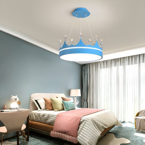 Baiano Modern Drum LED Pendant Lights for Kids Room Blue