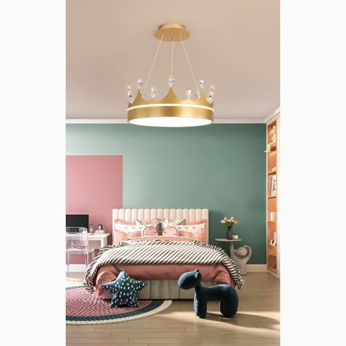 Baiano Modern Drum LED Pendant Lights for Kids Room Gold