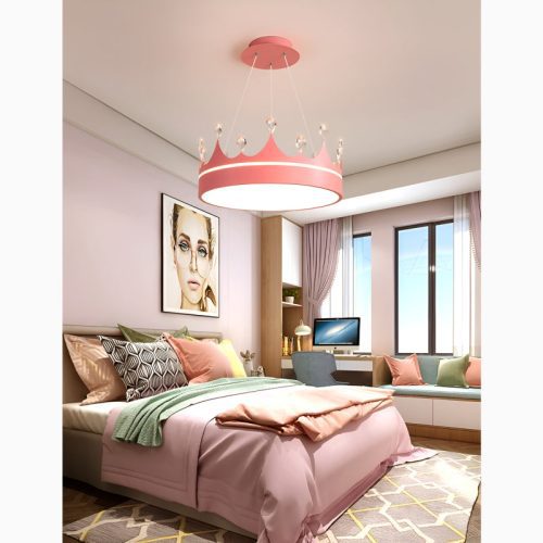 Baiano Modern Drum LED Pendant Lights for Kids Room Pink