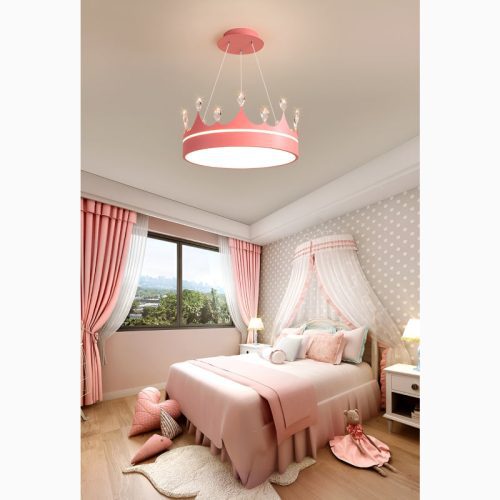 Baiano Modern Drum LED Pendant Lights for Kids Room Pinky Styled