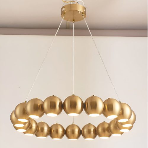 Belgodere Gold Silver Modern Balls Hanging Chandelier