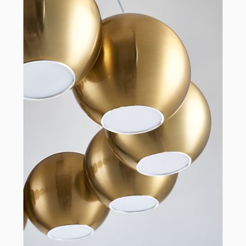 Belgodere Gold Silver Modern Balls Hanging Chandelier details