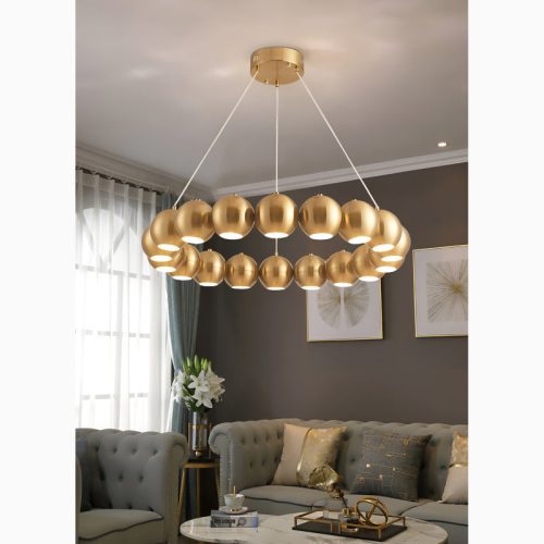 Belgodere Gold Silver Modern Balls Hanging Chandelier for House