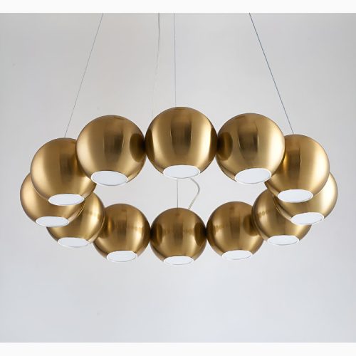 Belgodere Gold Silver Modern Balls Hanging Golden Chandelier