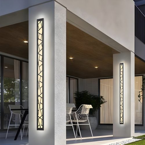 MIRODEMI Black Creative Design Outdoor Waterproof Aluminum LED Tall Wall Lamp For Villa | luxury lighting | Creative style | Vertical outdoor lamp | 